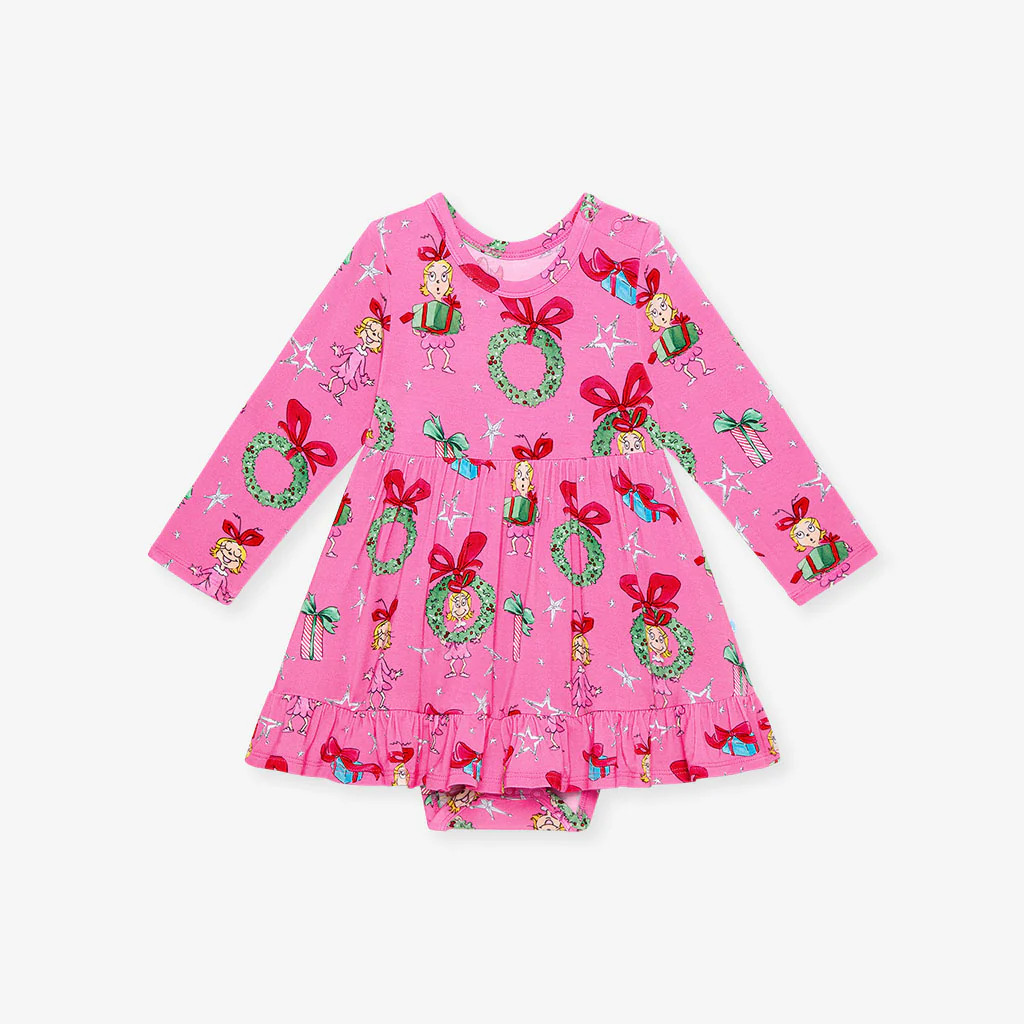 Dr. Seuss Cindy Lou Who Ruffled Bodysuit Dress | Posh Peanut