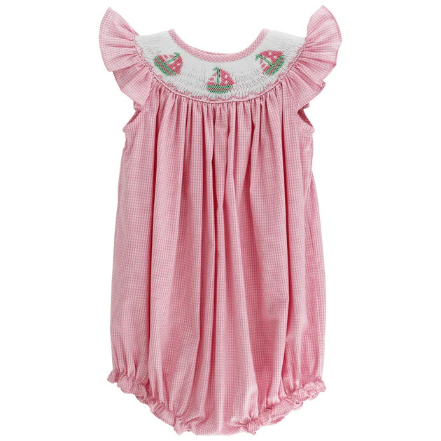 Smocked Sailboats - Bishop Romper Short | The Bailey Boys, inc