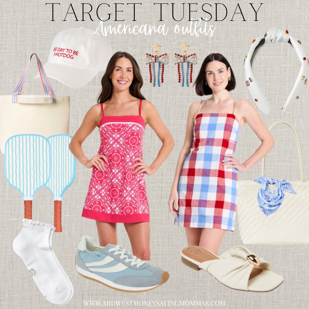Americana outfits from @Target 

Patriotic outfits 4th of July outfit Memorial Day outfit Labor Day outfit activewear tennis dress mini dress summer outfit sandals tote bag baseball cap headband

#LTKootd #LTKgrwm #LTKmomlife