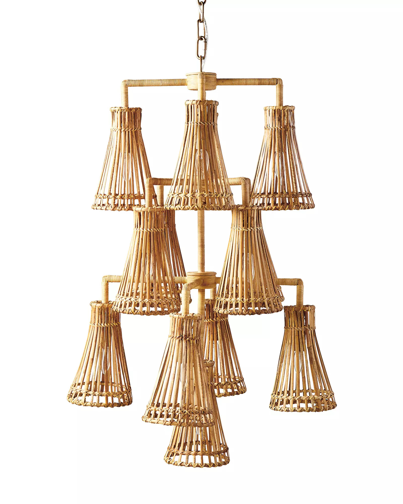 Cascais Rattan Chandelier | Serena and Lily