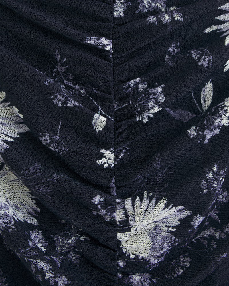 Long-Sleeve Mesh Midi Dress | Abercrombie & Fitch (US)