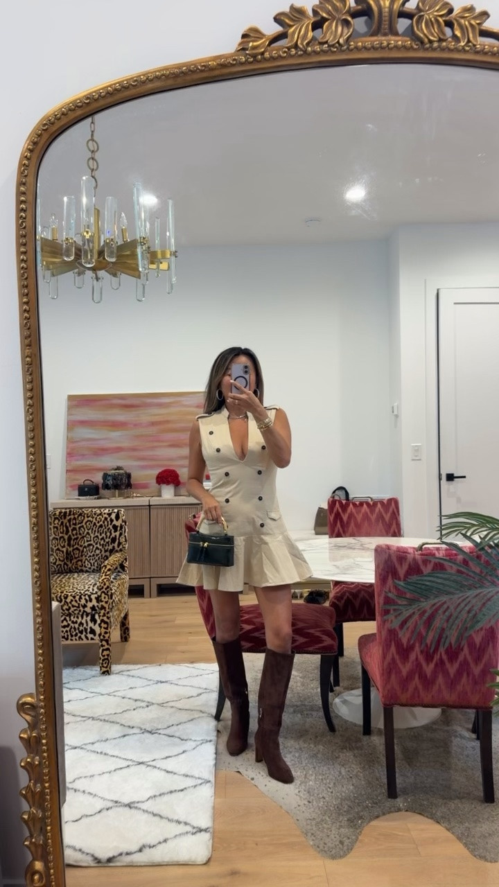Zara dress and bag. Looks like Burberry and YSL. Amazon boots. Fall outfits. Fall style. Size small

#LTKgrwm #LTKootd
