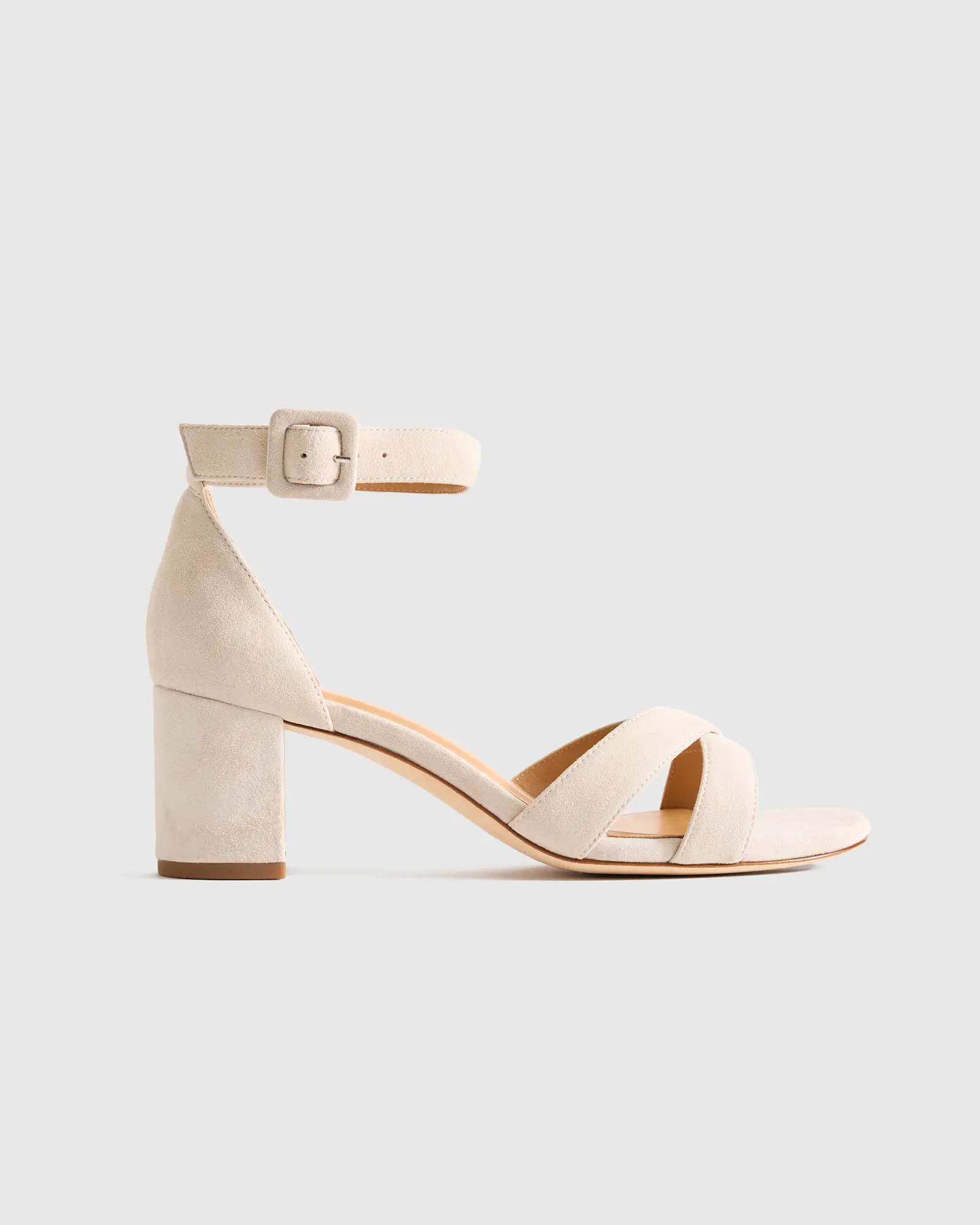 Italian Leather Crisscross Block Heel Sandal | Quince