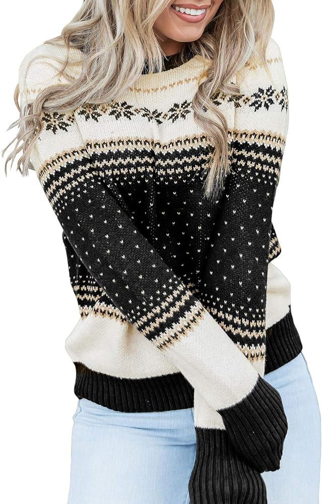 LookbookStore Women Ugly Christmas Tree Reindeer Holiday Knit Sweater, Amazon Fashion Winter | Amazon (US)