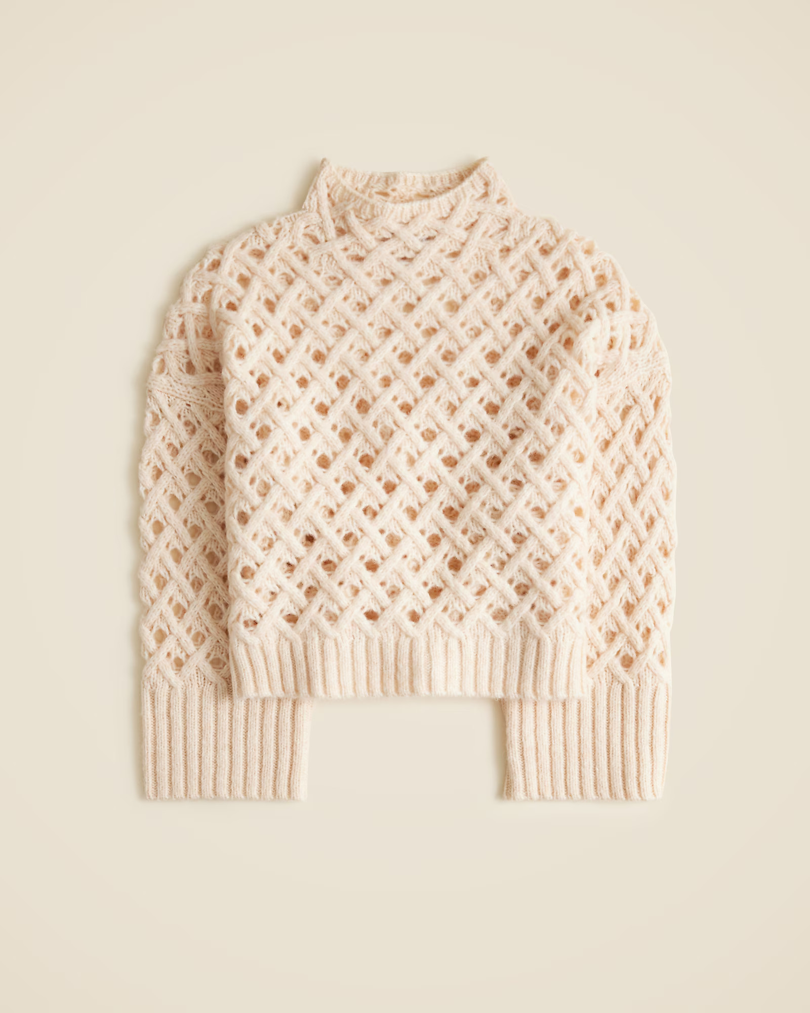 Cross-cable mockneck sweater in wool blend | J. Crew US