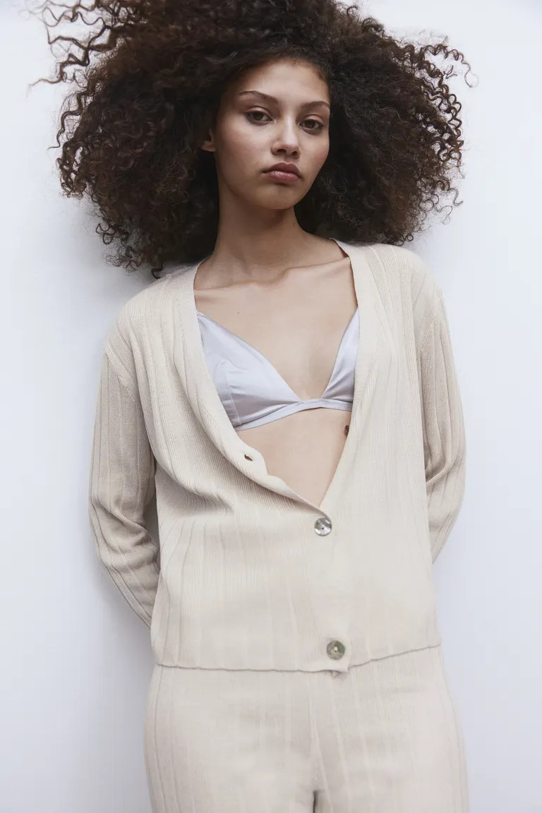 Rib-knit cardigan | H&M (UK, MY, IN, SG, PH, TW, HK)