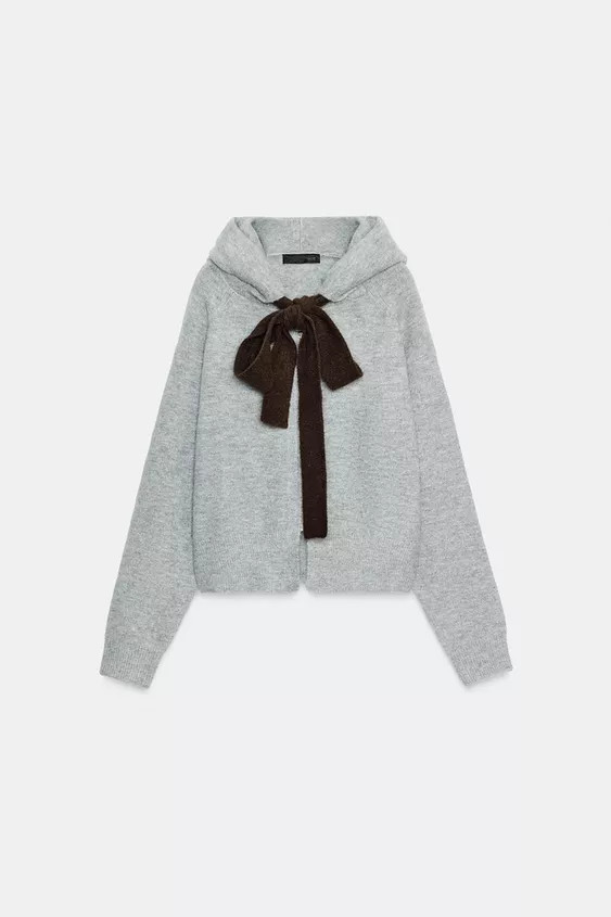 TIE KNIT HOODIE JACKET | Zara UK