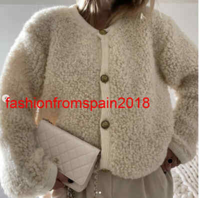 Massimo Dutti  NEW Bouclé knit cardigan with buttons jacket CREAM S,M,L 5704/673  | eBay | eBay US