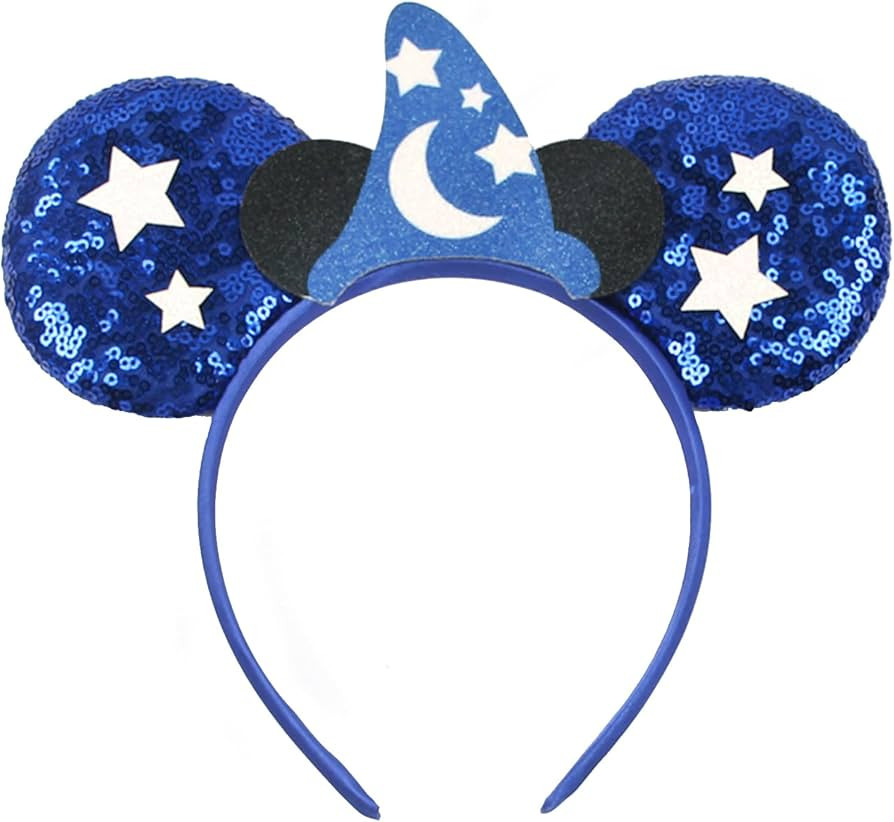 MADO Mouse Ear Headband for Women adults kids, Blue Mic - One Size, Hair Accessory, Party Accesso... | Amazon (US)