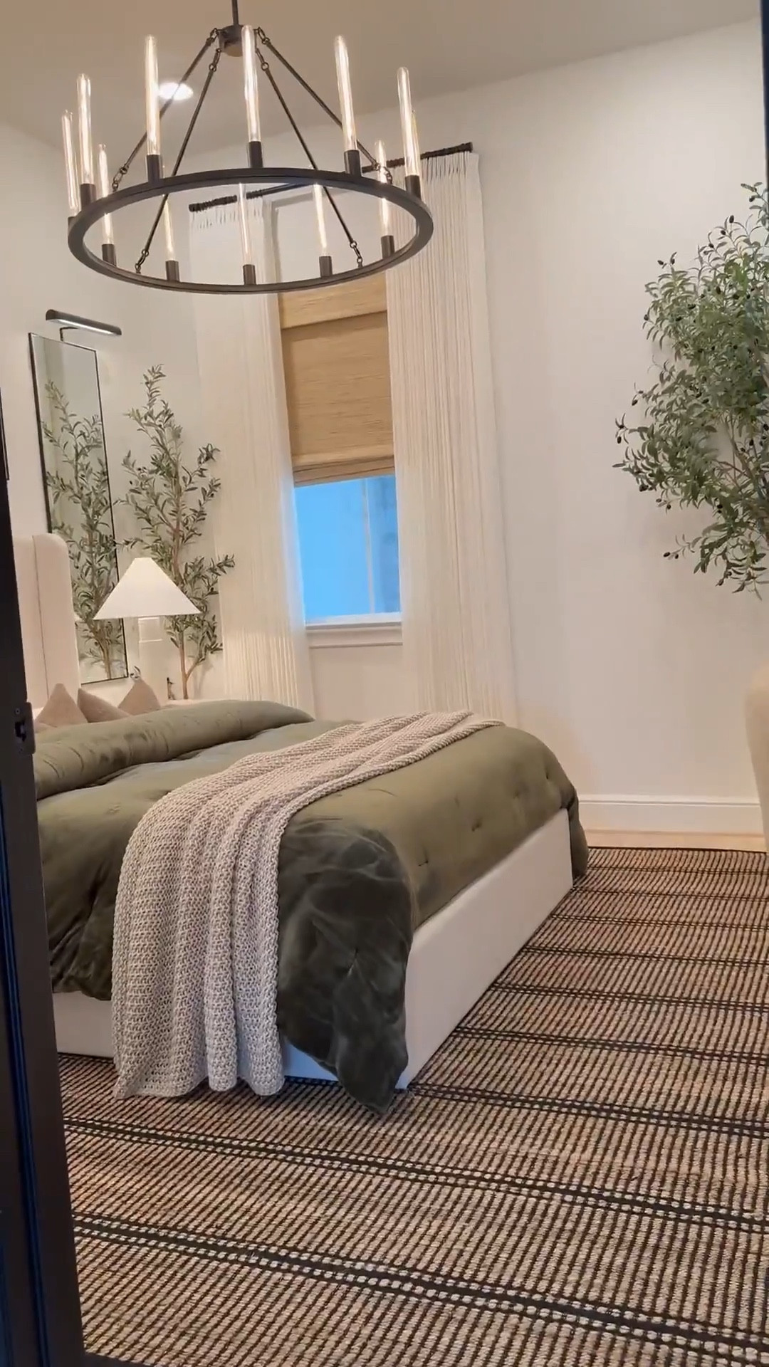 Total game changer! - These waterproof cushions are customizable even down to the thickness of the cushion. You can choose from 12 different colors! You can even pick the shape you want! 🎉

Here's what you can design:

99+ sizes
12 colors
2 item shapes
6 item thicknesses

Measurements For My Window:
4.5 Inch thickness
Color - Beige 2

Blinds:
Color:#Ln36 Beige
Inside Mount
Blackout Liner 100% - White
No Edge Binding

Curtains:
Natural Color 40Wx84L

🥰

Best part? 👀 Bed is only $300
This is by far my favorite curation and everything is from Amazon!

For my detail lovers (I see you!), here's the scoop:
• Room size: 10×12
• Rug: 8×10
• Bed: Queen
• Mattress: 12" thick
• Bedding: Queen size this time ✨

Window Treatments:
Blinds: Color #Ln36 Beige, Inside Mount, 100% Blackout Liner in White, No Edge Binding
Drapes: Natural color, six panels total (three per side), each 40"W × 120"L

Wall Details:
• Artwork is spaced 4.5" apart and hung 9" above the headboard
• Mirrors are 58x18, hung 5" above the nightstands and 7" away from the headboard
• Ceiling height is 11 ft
• Picture lights are positioned so the bottom edge lines up perfectly with the top of the mirrors✨

Pillow Covers:
I used three 18x18 covers with two lumbar pillows in front of them. I love mixing and matching the 18x18 covers to add depth and texture. These are a blend of light tan and oatmeal tones, which gives the bed such a warm, layered look. 🤍

Lighting:
The chandelier is the 12-light style. It came with its own bulbs, but I swapped them out for amber vintage Edison ones and it completely changed the vibe. The warm glow ties everything together so beautifully. 🫶🏽✨

#LTKSaleAlert #LTKHome