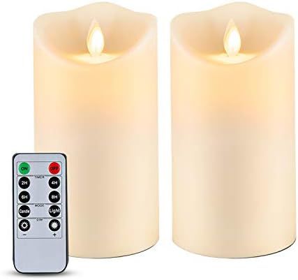 Homemory 6” x 3.25” Outdoor Waterproof Flameless Candles, Flickering Moving Flame LED Candles, Batte | Amazon (US)