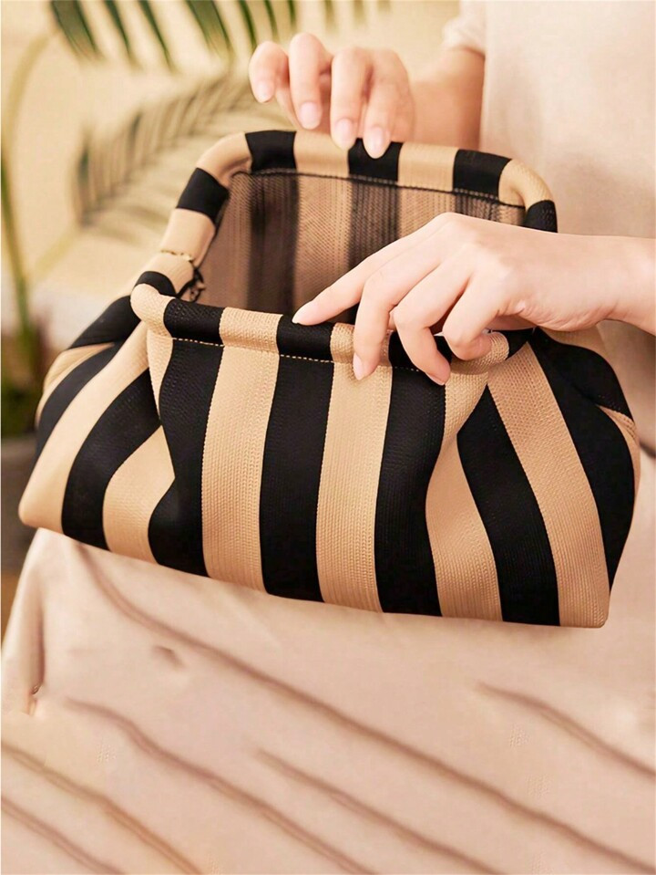 CALINNL Women's Cloud Pattern Striped Clutch Bag, Large Capacity Handbag For Daily Work, Makeup, ... | SHEIN
