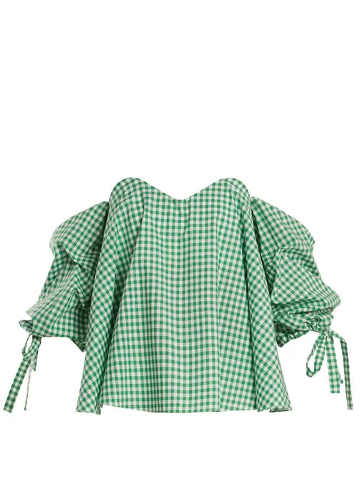Gabriella off-the-shoulder gingham top | Caroline Constas | Matches (US)