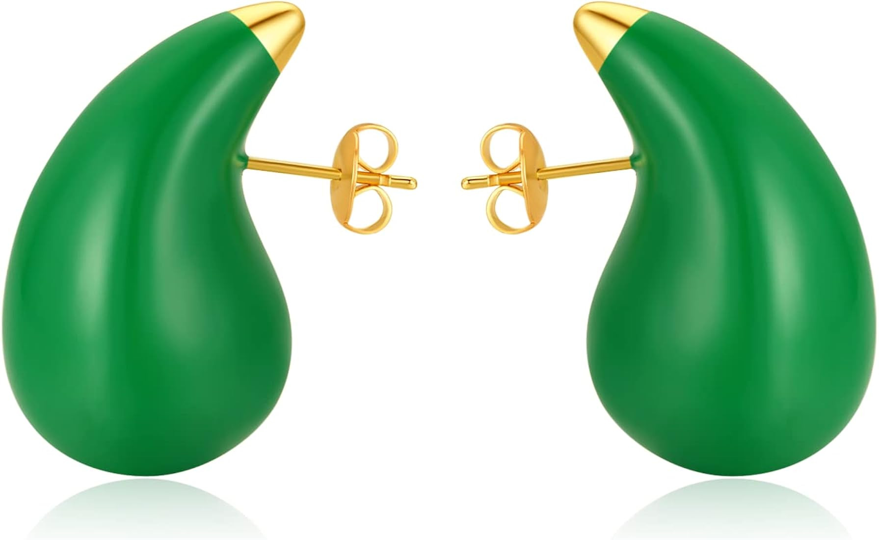 Tear Drop Earrings for Women, Chunky Gold Hoop Polishing Hypoallergenic Lightweight Waterdrop Tre... | Amazon (US)