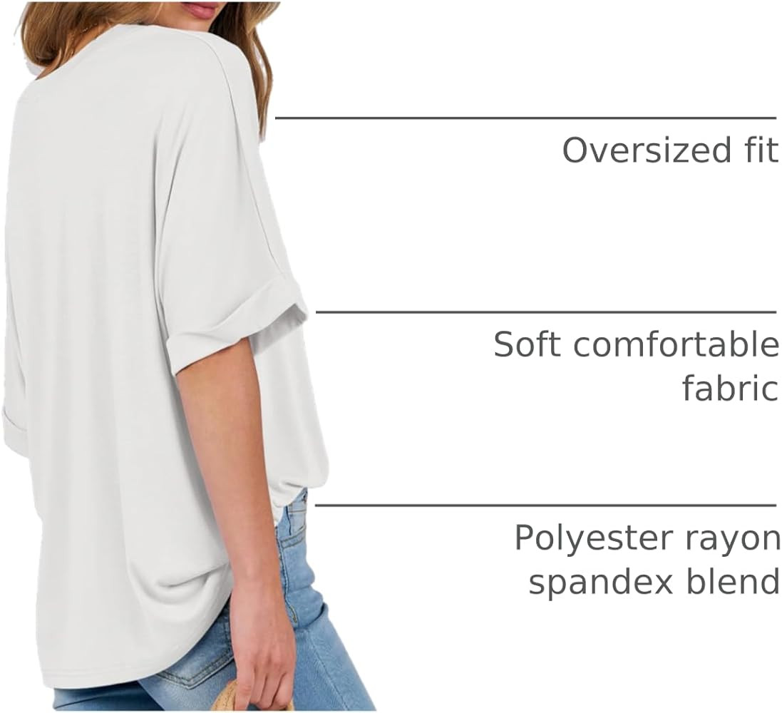 ANRABESS Womens Tops Oversized T Shirts Short Sleeve Crewneck Summer Casual Loose Basic Tee Shirt... | Amazon (US)