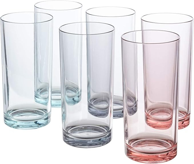 Classic 16-ounce Premium Quality Plastic Water Tumbler | Coastal Mist set of 6 | Amazon (US)