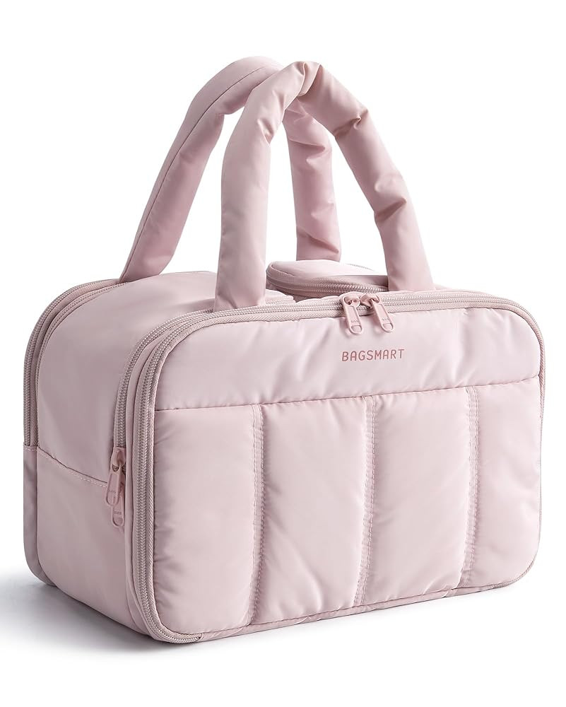 BAGSMART Travel Toiletry Bag, Puffy Large Toiletry Bag for Women, Lightweight Cosmetic Makeup Bag... | Amazon (US)