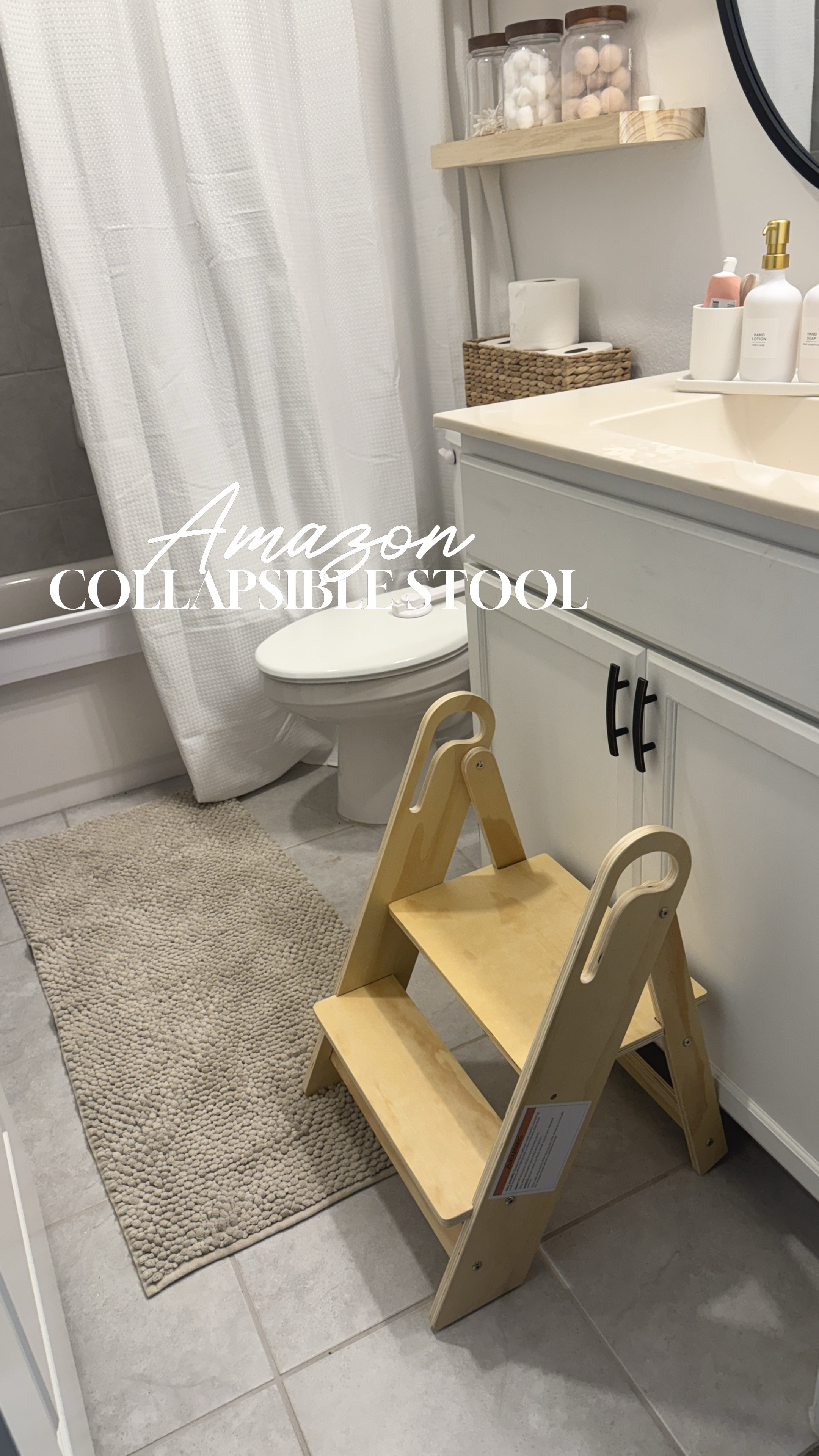 Collapsible wooden stool! #stool #woodenstool 

#LTKFamily #LTKKids #LTKFindsUnder50