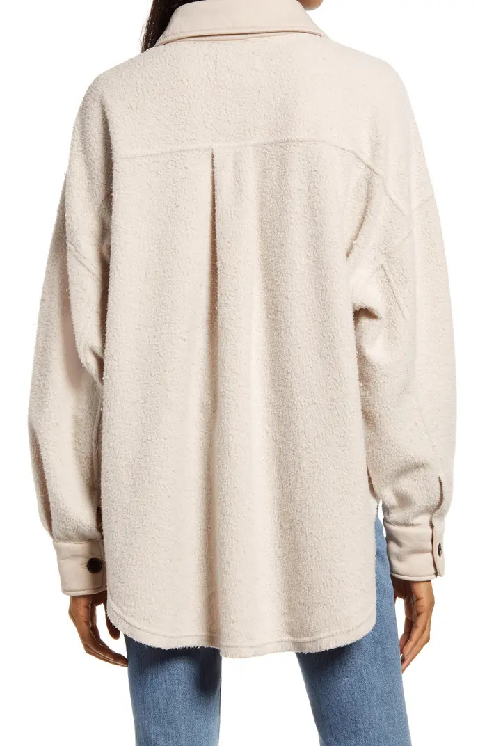 Treasure & Bond Mixed Media Seam Cotton Blend Shirt Jacket | Nordstrom | Nordstrom