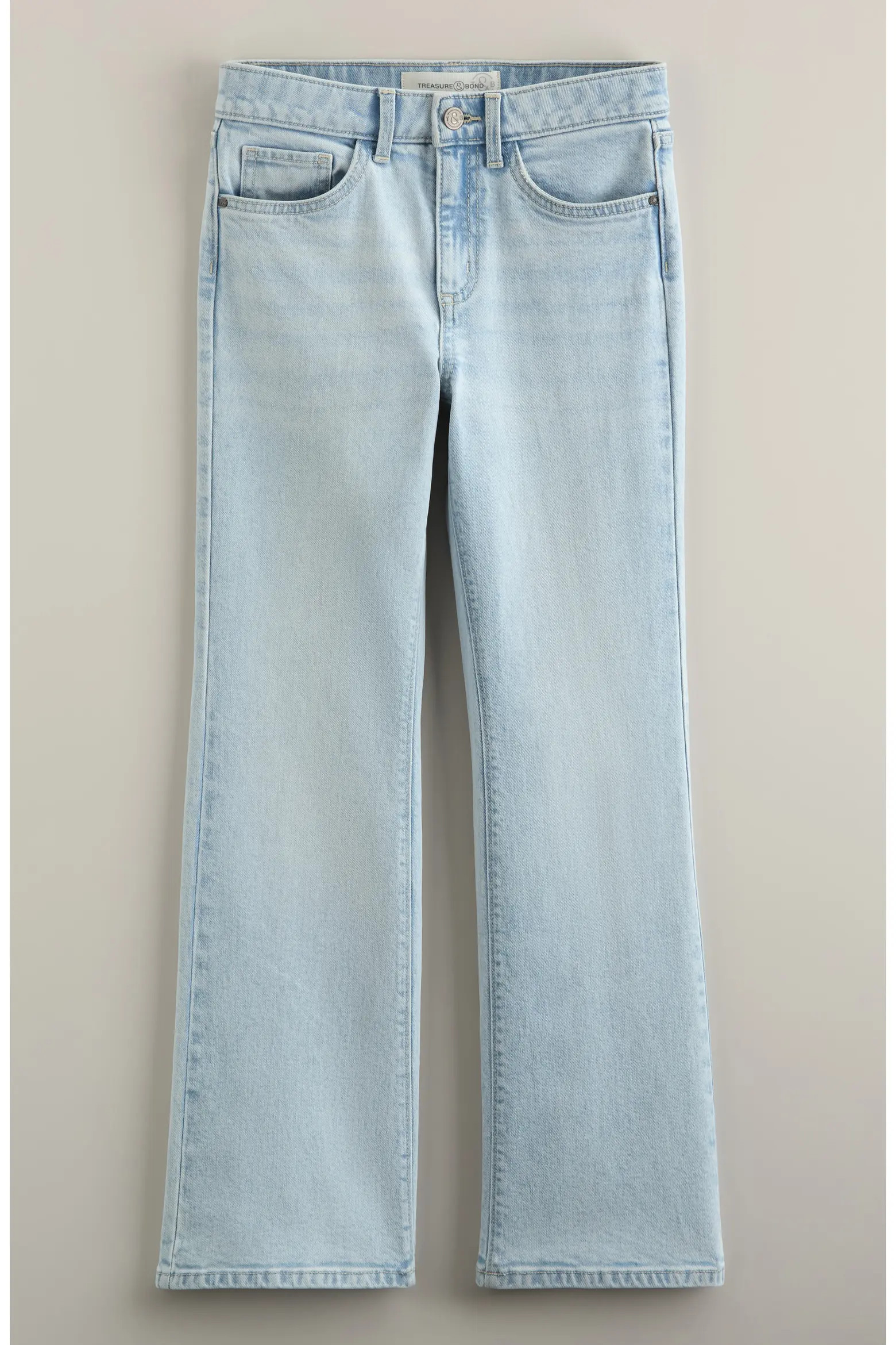 Treasure & Bond Kids' Loose Fit Stretch Denim Flare Leg Jeans (Women) | Nordstrom | Nordstrom