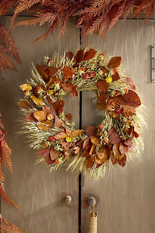 Harvest Grasses Dried Wreath | Terrain