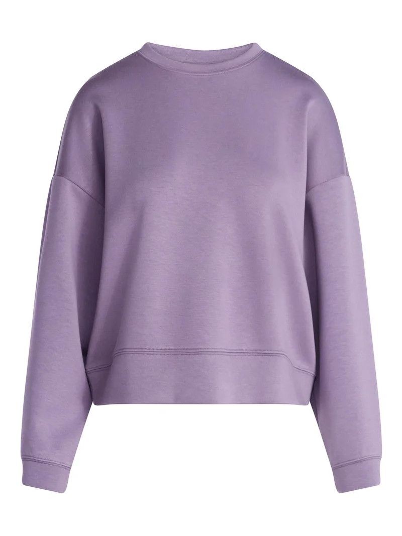 Scoop Women's and Women's Plus New Scubaknit Cropped Sweatshirt with Drop Sleeves, Sizes XS-4X | Walmart (US)