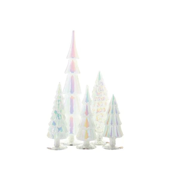 Moonglow Glass Hue Christmas Tree Set, Ivory and Pink Forest 17" 11.5" 9", 8.5". 7.5", Cody Foste... | Etsy (US)
