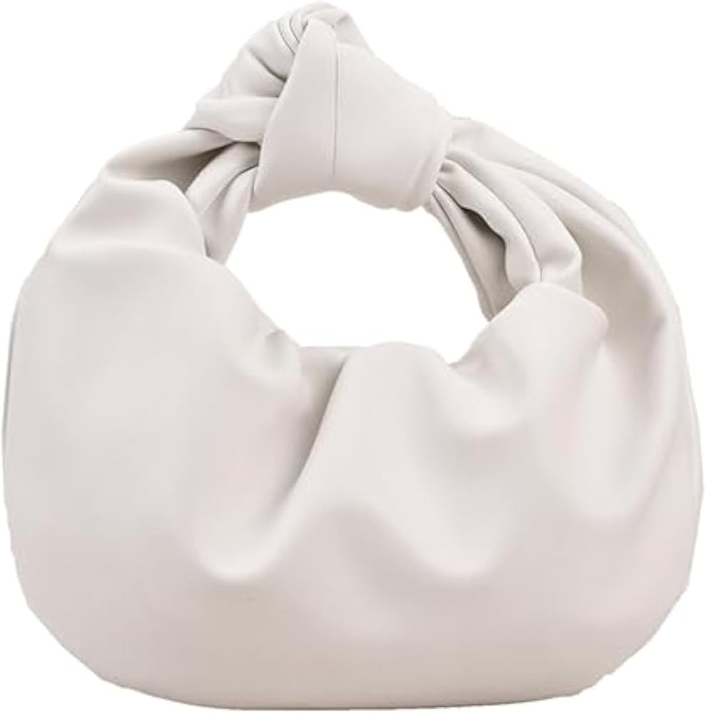 Women's Wrinkled Leather Cloud Shape Knotted Handbag Fashion Y2K Dumpling Underarm Hobo Clutch Pu... | Amazon (US)