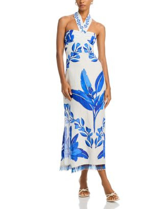 Blue Yard Linen Halter Dress | Bloomingdale's (US)