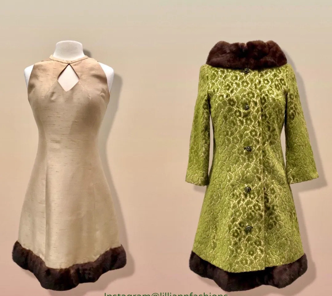60’s Vintage LIlli Ann Coat Dress Set Green Tapestry and Raw Silk Brocade | Etsy (Global)