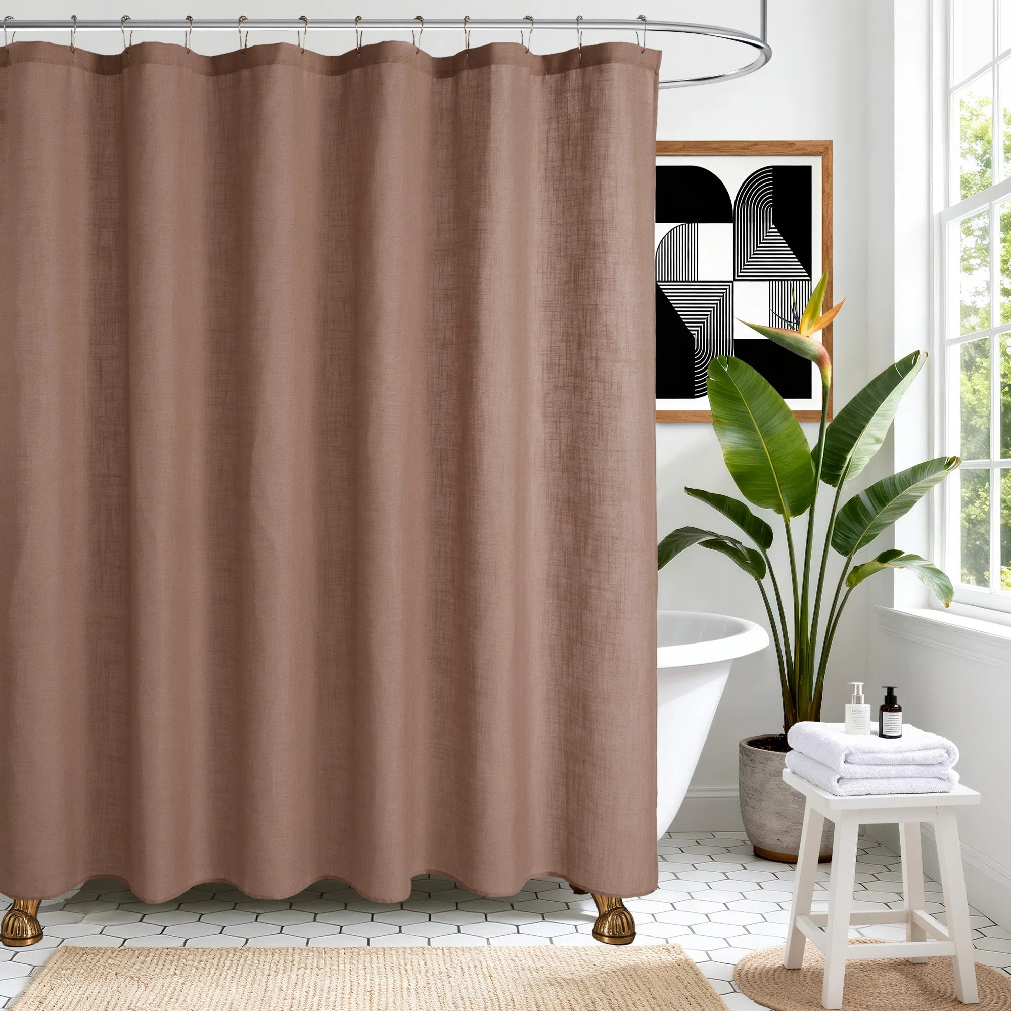 Linen Blend Single Shower Curtain | Wayfair North America