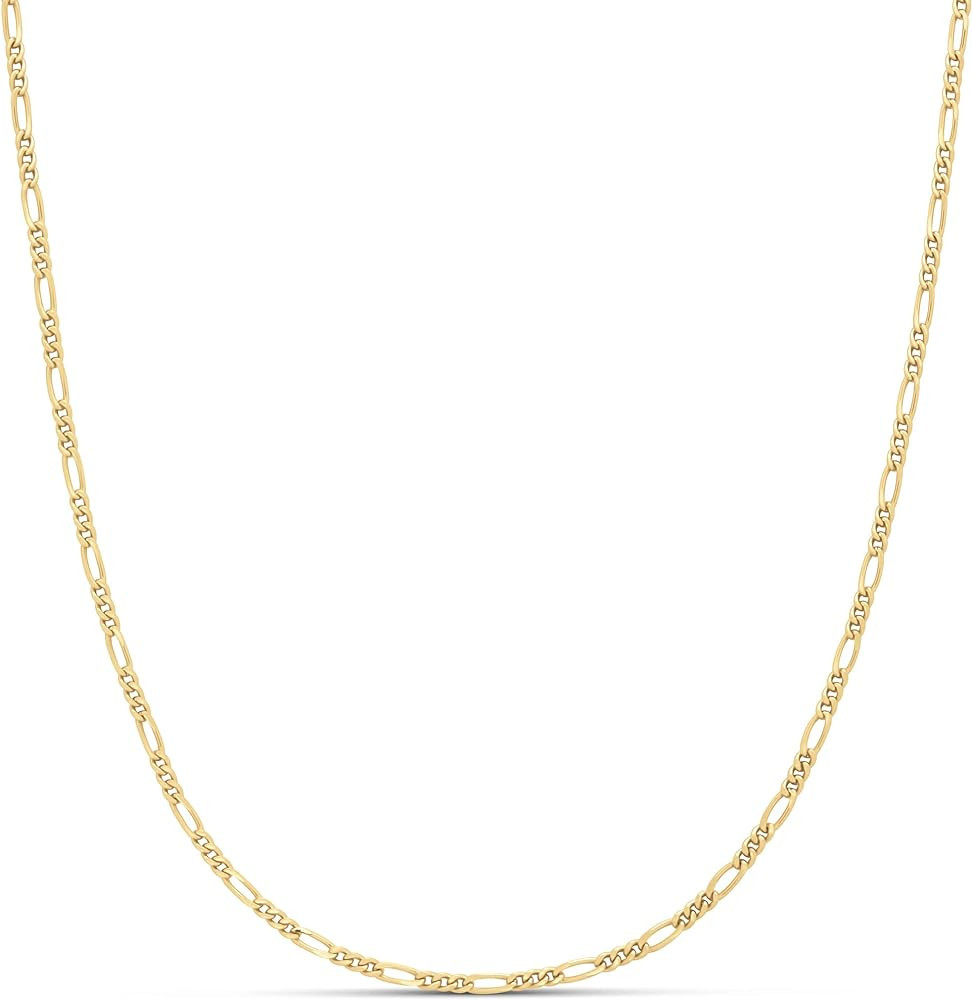 Amazon Essentials 14k Gold or Sterling Silver Plated Figaro Chain 16", 18", 20", or 24" | Amazon (US)