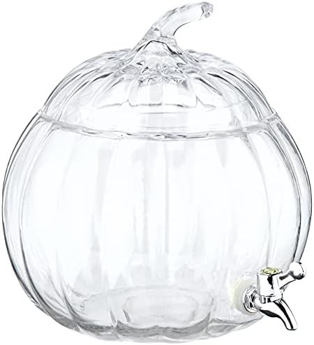 Amazon.com | Circleware Pumpkin Jar Glass Beverage Dispenser with Lid, Glassware Water Juice, Bee... | Amazon (US)