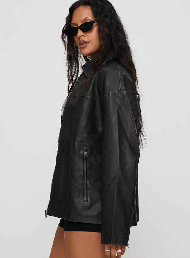 Napoleon Faux Leather Jacket Black | Princess Polly US