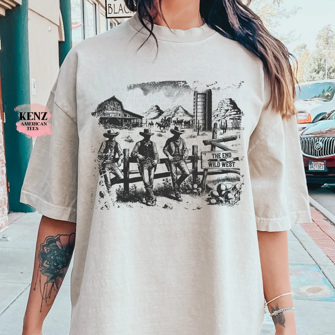 Western Cowboy Vintage T-shirt, Retro Cowboys Graphic Shirt, Vintage Wild West Unisex Shirt, the ... | Etsy (US)