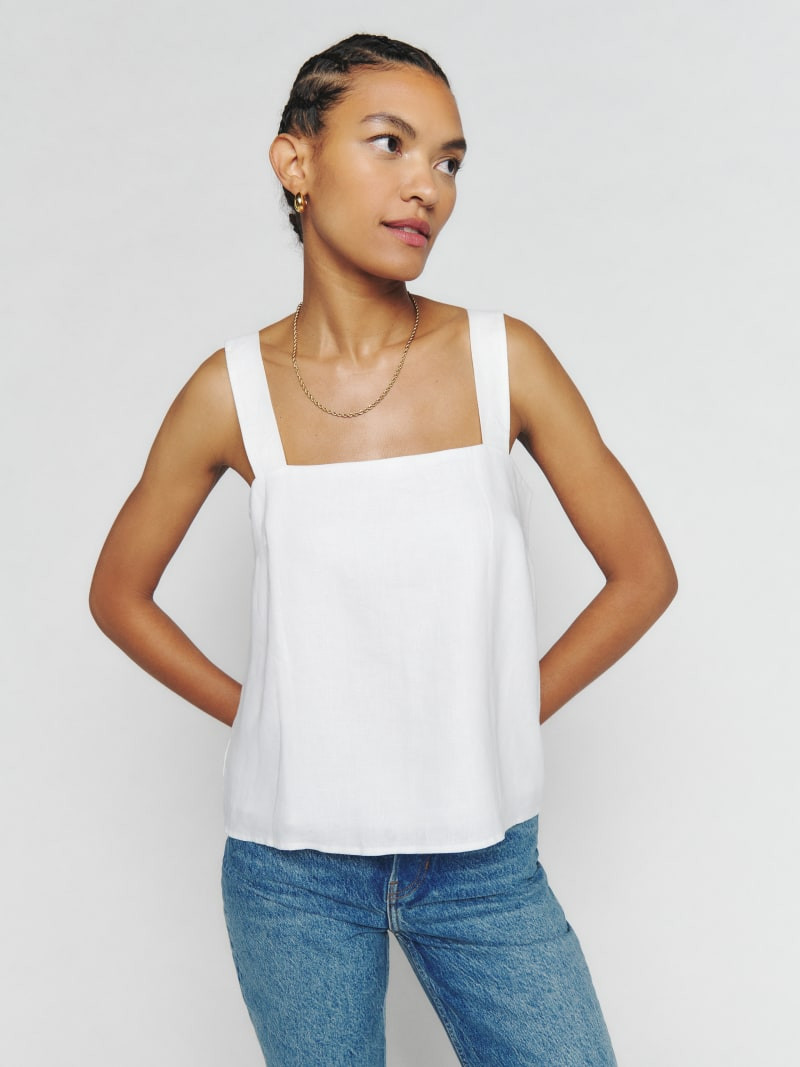 Suzie Linen Top | Reformation (Global)