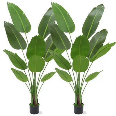 2 Pack 5.25 Ft Artificial Bird of Paradise Plant, Banana Tree, Artificial Plant, Large, Artificial Banana Plant, Strelitzia Plant, Artificial Palm, Fa | Wayfair North America