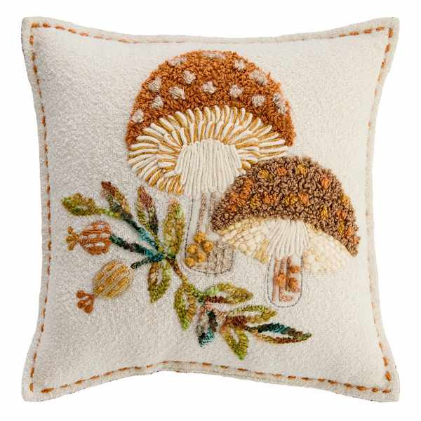 Printed Fall Mushroom Throw Pillow, 18" | At Home