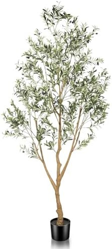 Olive Tree 8ft (96") - Olive Trees Artificial Indoor with Natural Wood Trunk and Lifelike Fruits ... | Amazon (US)