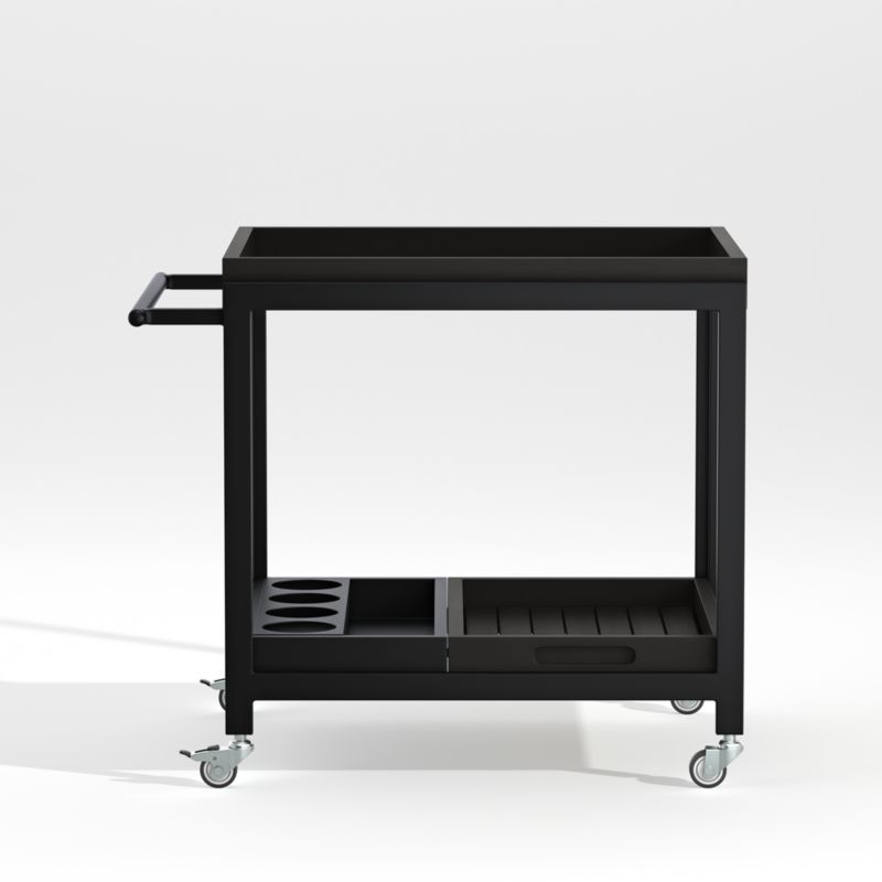 Alfresco Black Outdoor Storage Cart with Casters + Reviews | Crate & Barrel | Crate & Barrel