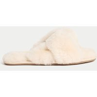 M&S Shearling Knotted Open Toe Slider Slippers Cream | Marks & Spencer (UK)