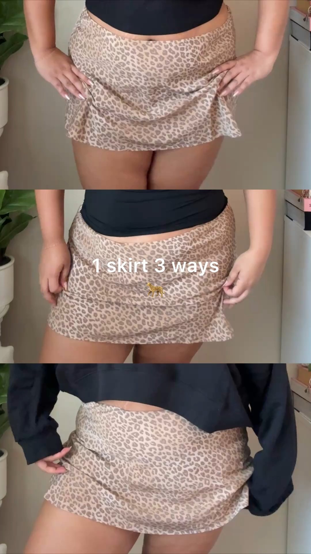 styling my new @vspink skirt 3 different ways🐆 #PINKPartner 

#LTKStyleTip #LTKPlusSize #LTKFindsUnder50
