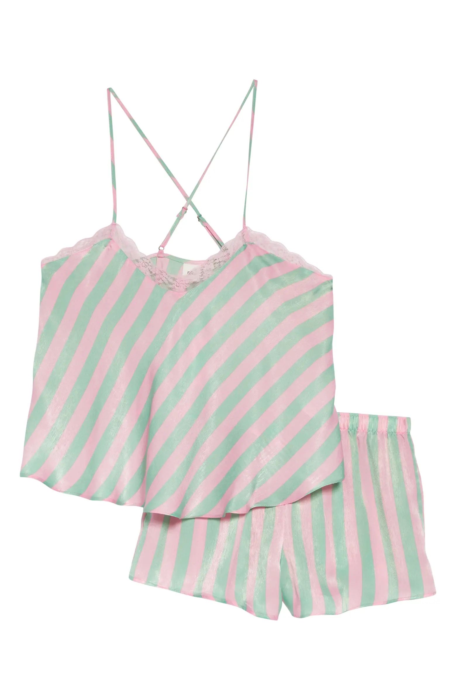 Satin Short PJ & Eye Mask Set | Nordstrom