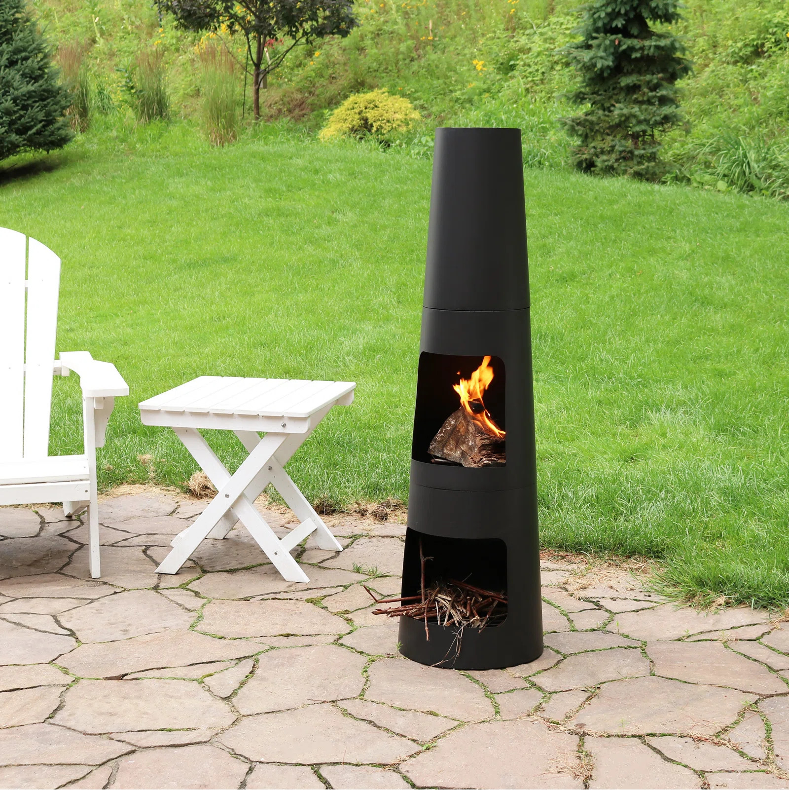 Trek Round Steel Wood Burning Chimnea | Wayfair North America
