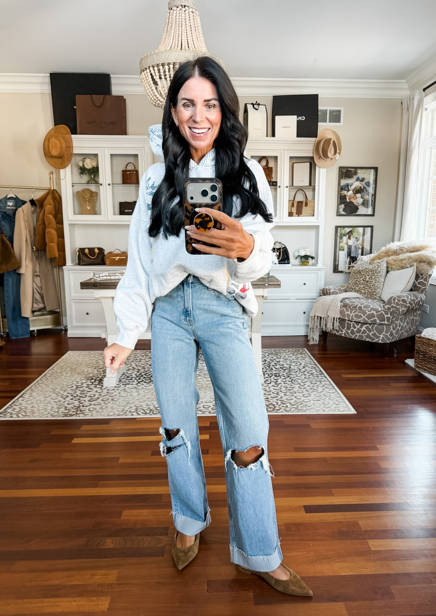 In love with this hoodie and these jeans!
Wearing an XL and 24 R

#LTKSaleAlert #LTKootd