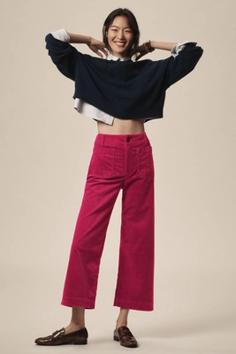 The Colette Cropped Wide-Leg Pants by Maeve: Corduroy Edition | Anthropologie (US)