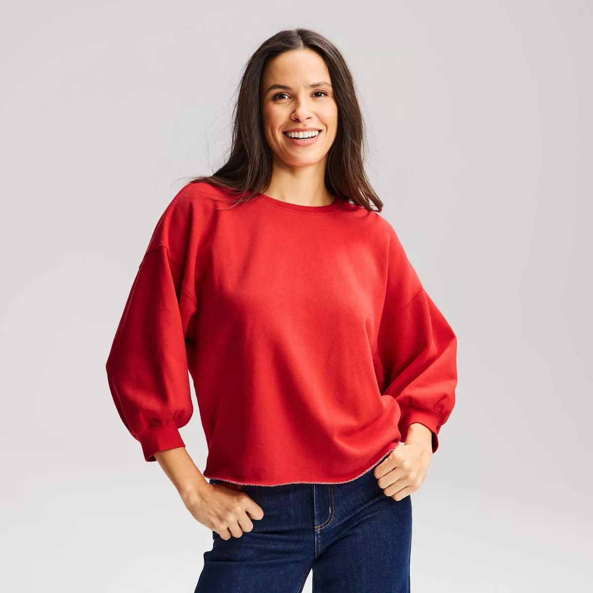 Women's Vintage Short Sleeve Sweatshirt - Universal Thread™ Red XXL | Target
