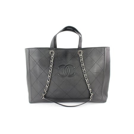 Chanel Black Quilted Caviar 2way Shopper Tote 3CZ0116 | Walmart (US)