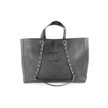 Chanel Black Quilted Caviar 2way Shopper Tote 3CZ0116 | Walmart (US)