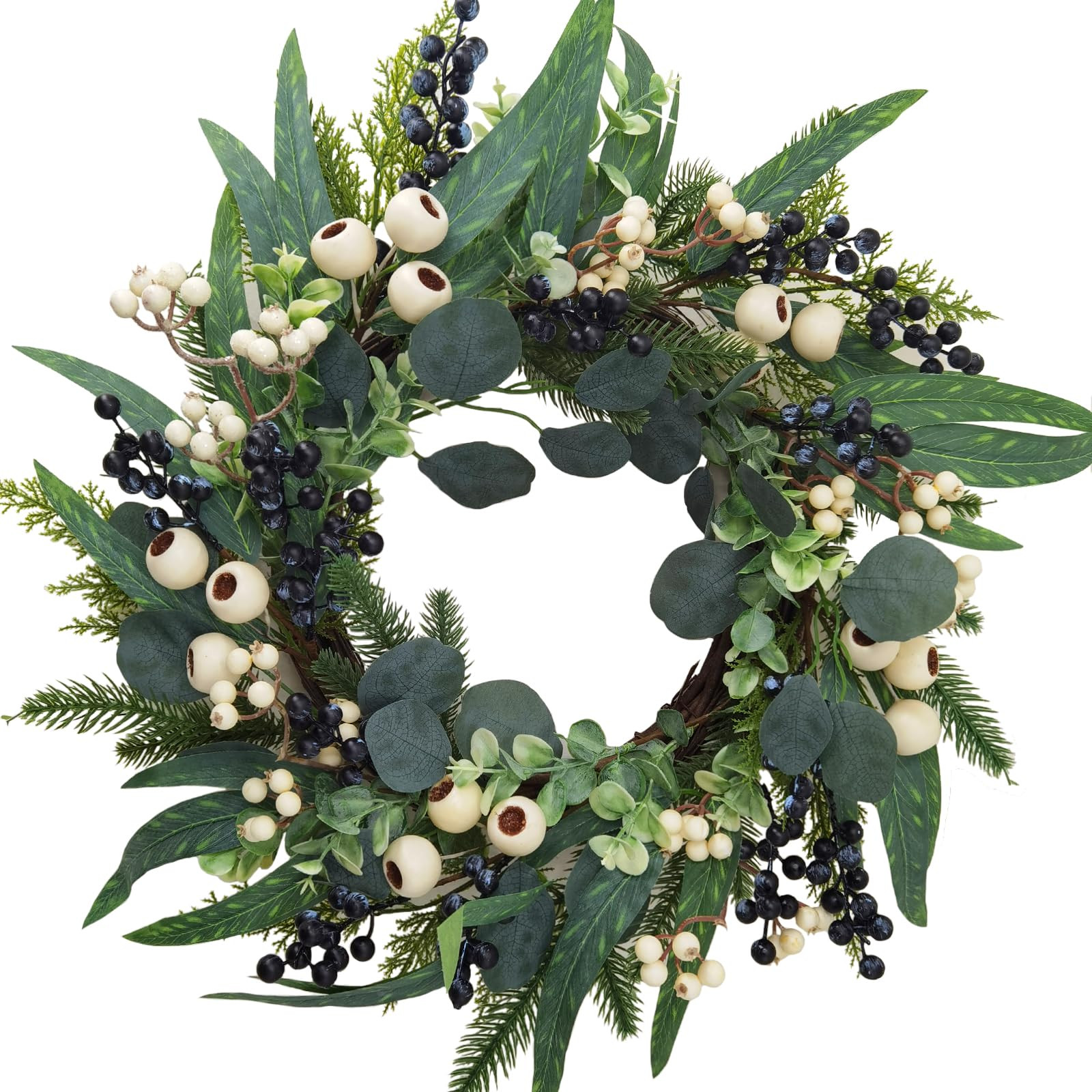 All Season Front Door Wreath 20 Inch - Summer Wreaths for Front Door Outside, Winter Wreath Olive... | Amazon (US)